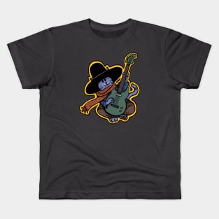 Cat blues player Kids T-Shirt